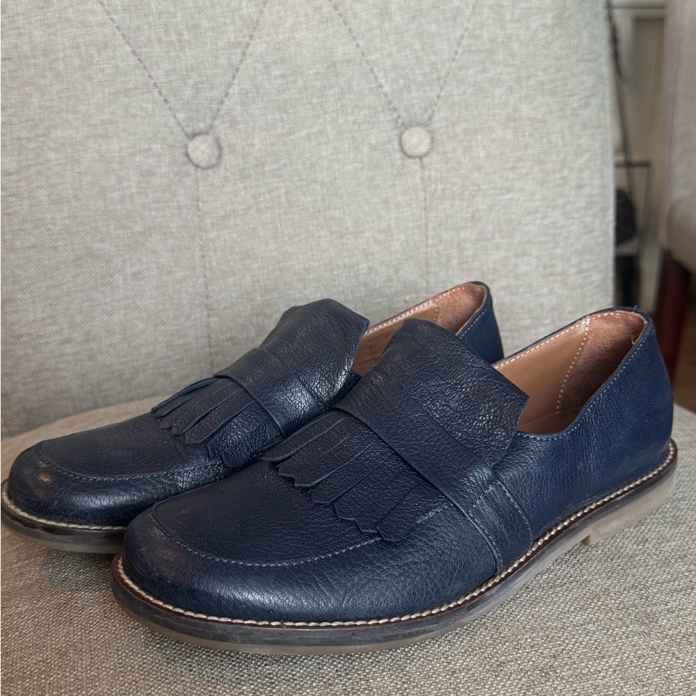Pepe Navy Italian Leather Loafers Sz 36 (5.5/6)